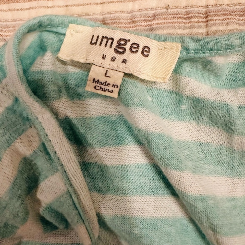 Umgee Green And White Dress, Size L - Picture 5 of 7